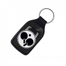 Black leather keychain
