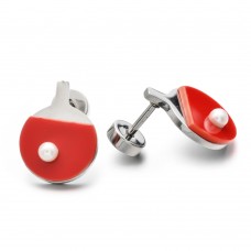 Earrings red racket